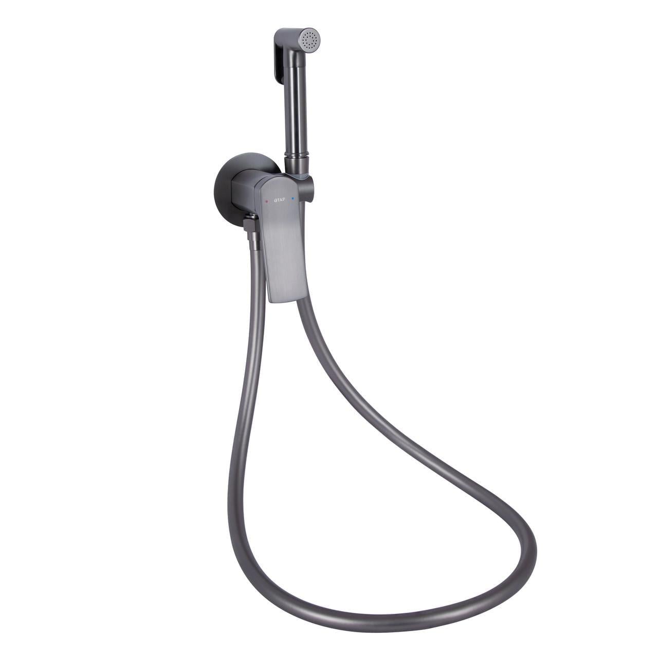 Набор для гигиенического душа Qtap Slavonice округлый Gunmetal Black PVD (QTSLA262GMB45916)