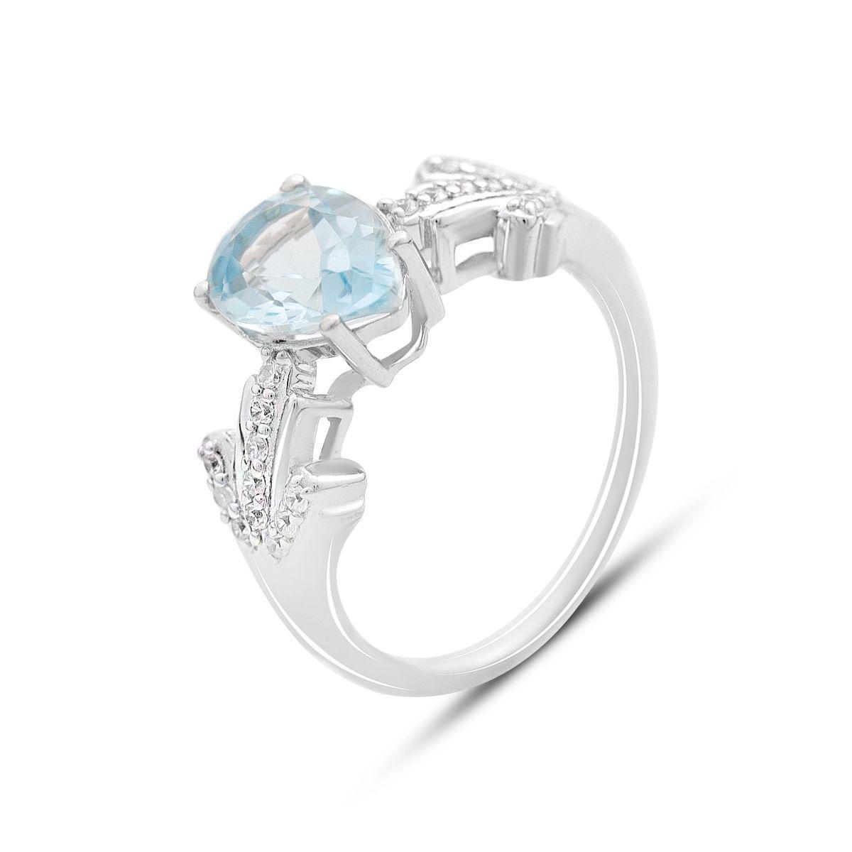 Кольцо серебряное Tiva с натуральным топазом и фианитами 2,593 ct 3,49 г р. 17 (2152095)