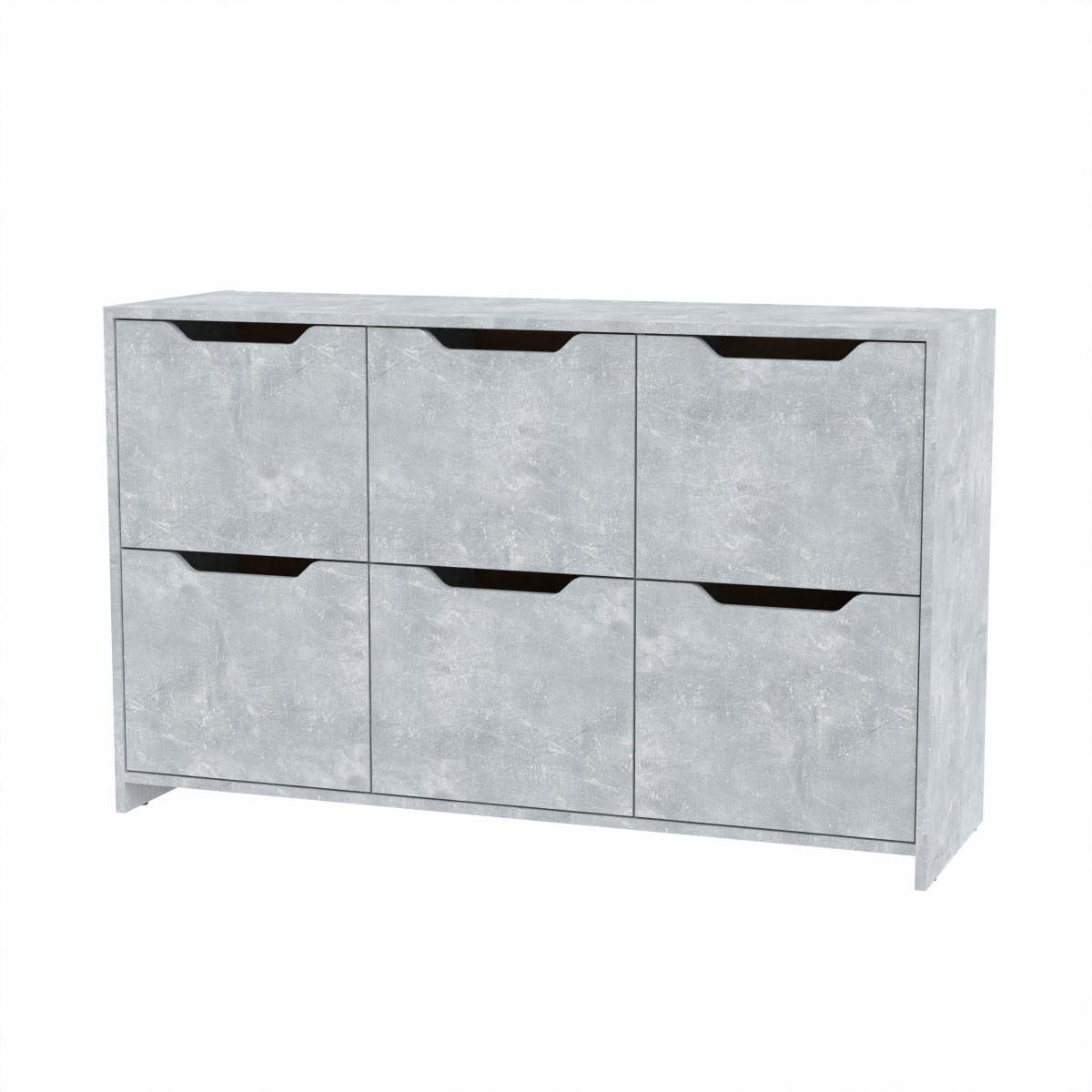 Комод Компаніт 6Д 130х42х80 см Бетон (16986)