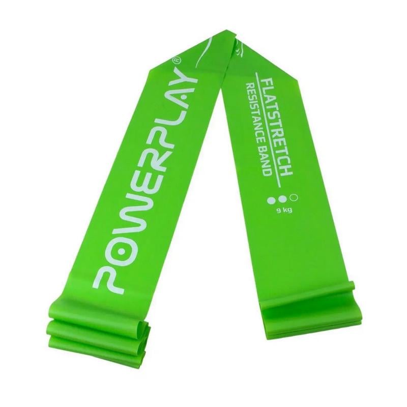 Резинка для фитнеса латексная PowerPlay Flat Stretch Band 4112 Medium 9 кг Зеленый