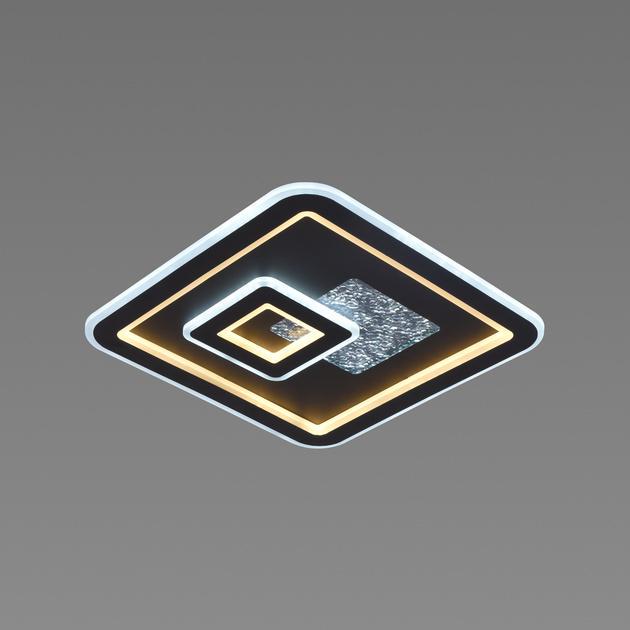 LED-люстра стельова Valeso Interees з пультом та квадратними розсіювачами 3000/6000К IP20 120W Чорний (V-5310)