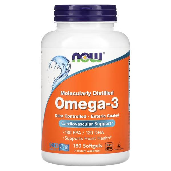 Жирные кислоты NOW Foods Омега-3 180 мг ЭПК/120 мг ДГК 180 капсул