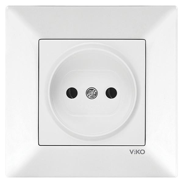 Розетка одинарная без заземления Viko Meridian Белый (00000012461)