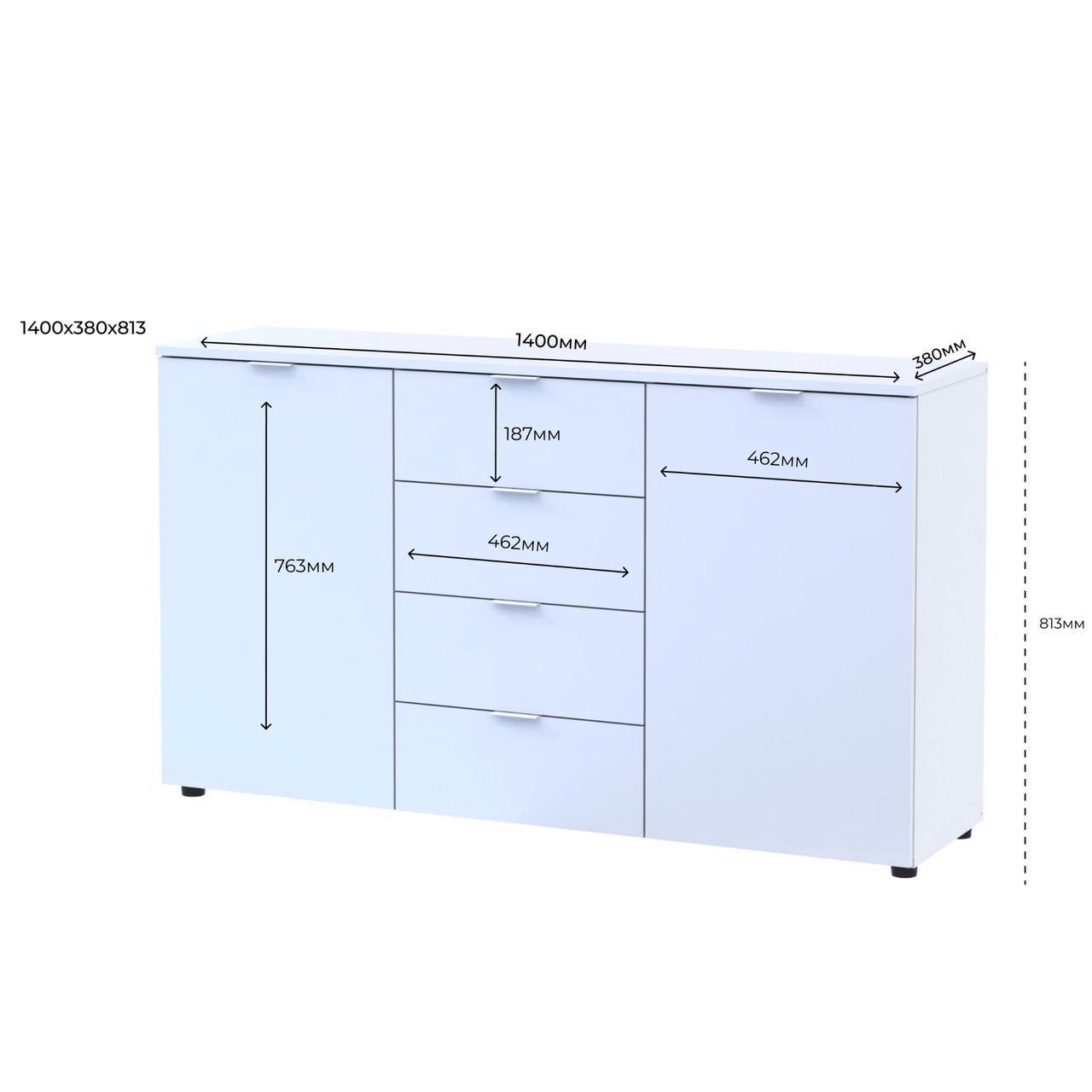 Комод в спальню Doros Рон 5 140х38х81 см Белый (DRS-011300) - фото 4 Комод в спальню Doros Рон 5 140х38х81 см Белый (DRS-011300) - фото 4