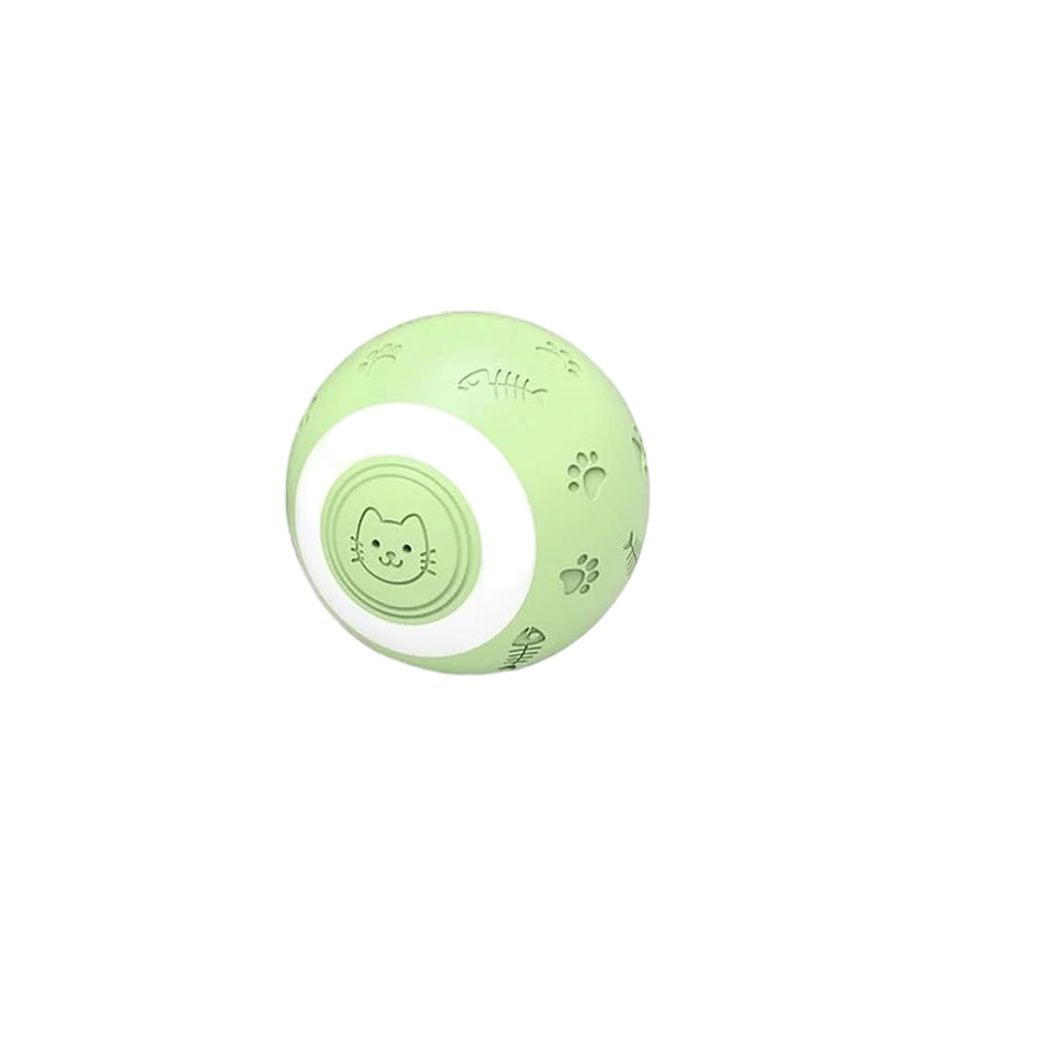 Мяч для кошек и щенков электрический самодвижущийся USB Зеленый (GRN31)