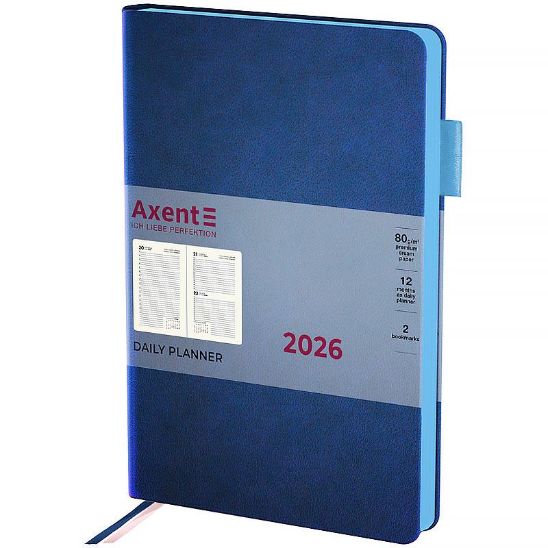 Дневник датированный 2026 Axent Partner Soft Muse 145х210 мм 336 стр. Синий (8827-26-3-A)