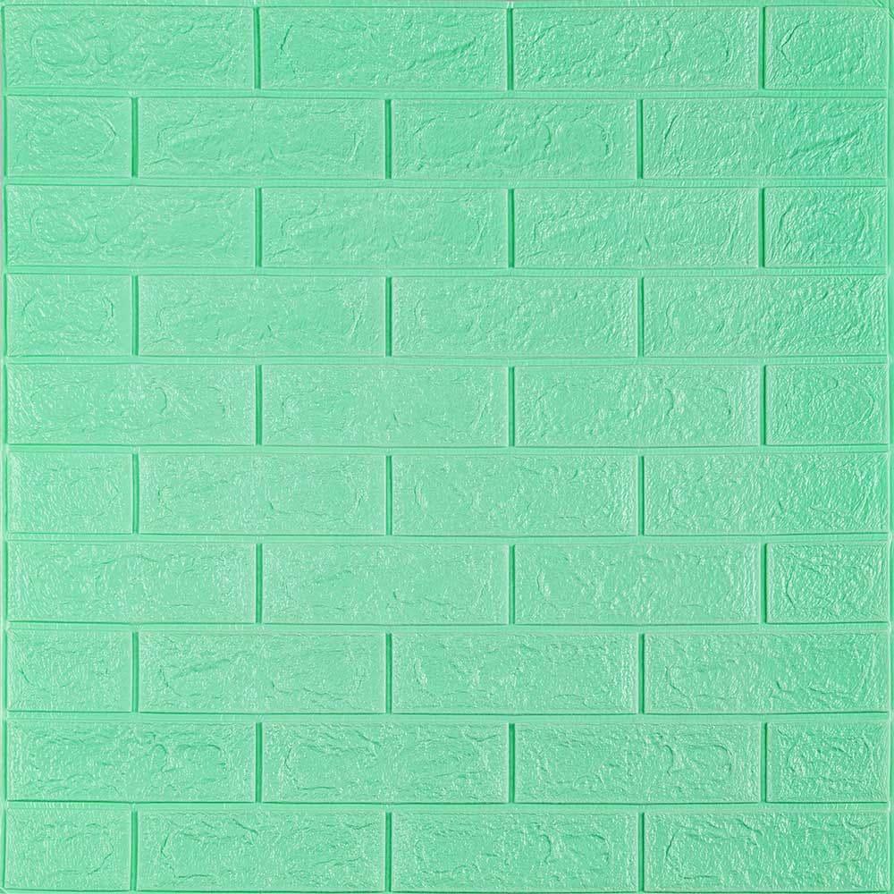 3D-панель самоклеющаяся Sticker Wall Мята/Кирпич 700х770х5 мм (Панель-12-5мм)