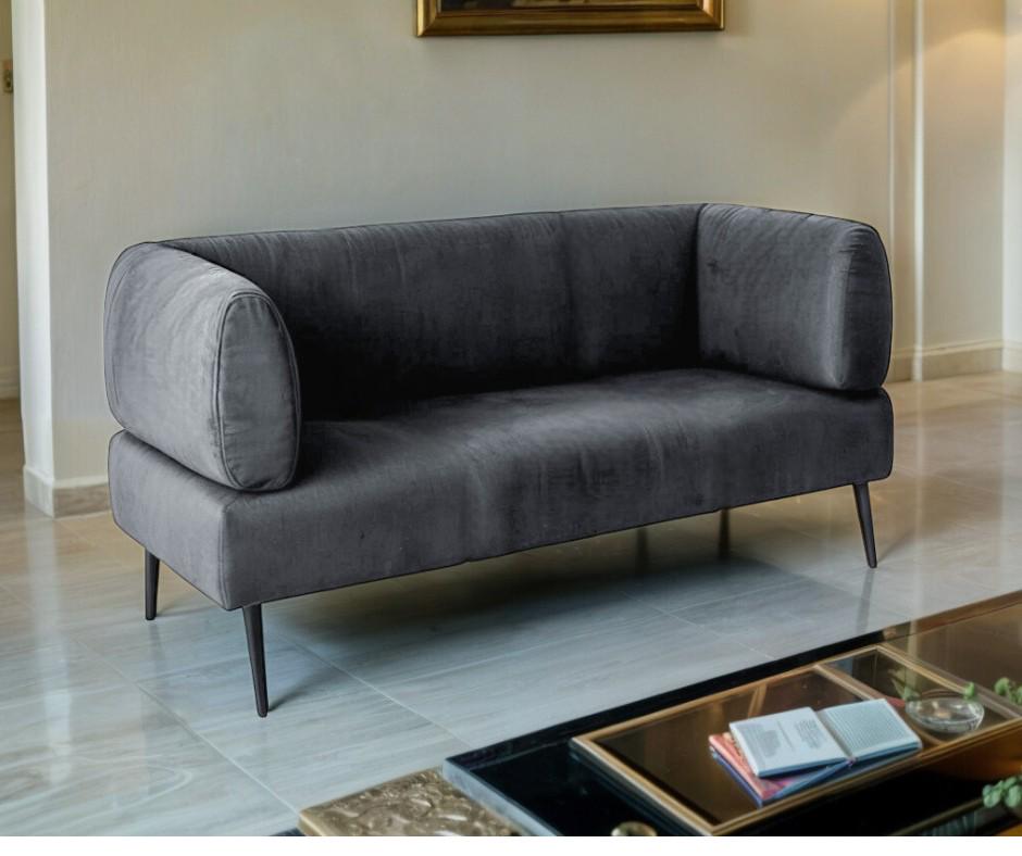 Диван з підлокітниками Tobi Sho Бенно-1 офісний з конусною ногою 1400х720х750 мм велюр Emilia 93 Grey - фото 2 Диван з підлокітниками Tobi Sho Бенно-1 офісний з конусною ногою 1400х720х750 мм велюр Emilia 93 Grey - фото 2