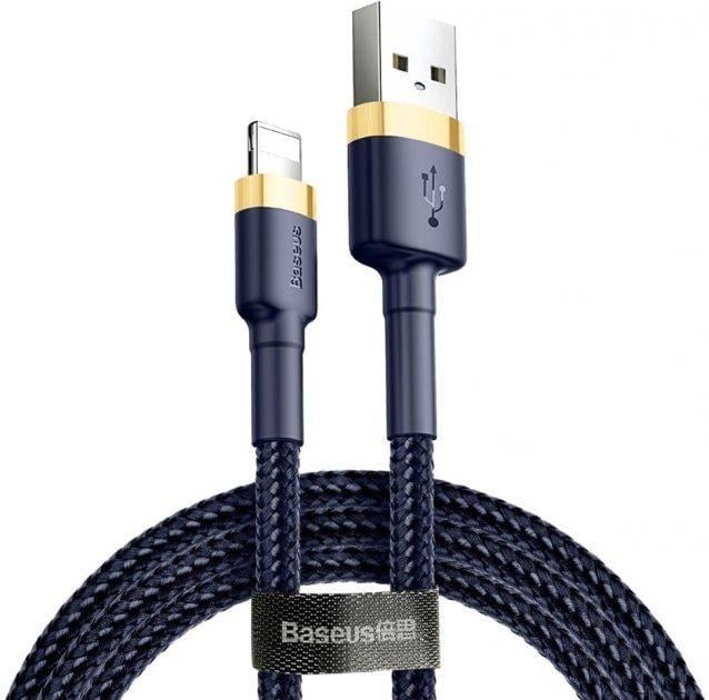 Кабель для быстрой зарядки BASEUS Cafule Cable USB to Lightning 2,4 A 1 м Gold/Blue (CALKLF-BV3)