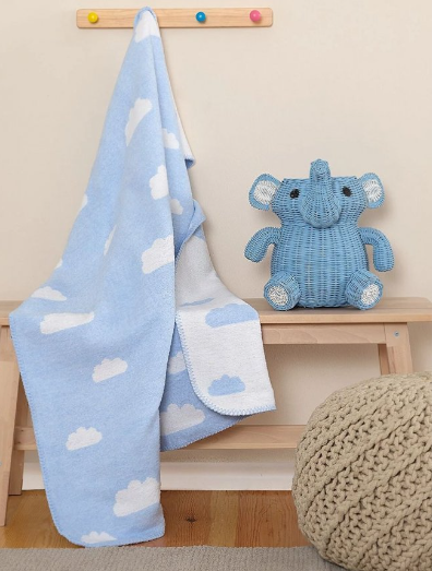 Плед в кроватку детский Karaca Home Cloud mavi 100х120 см (10737833)