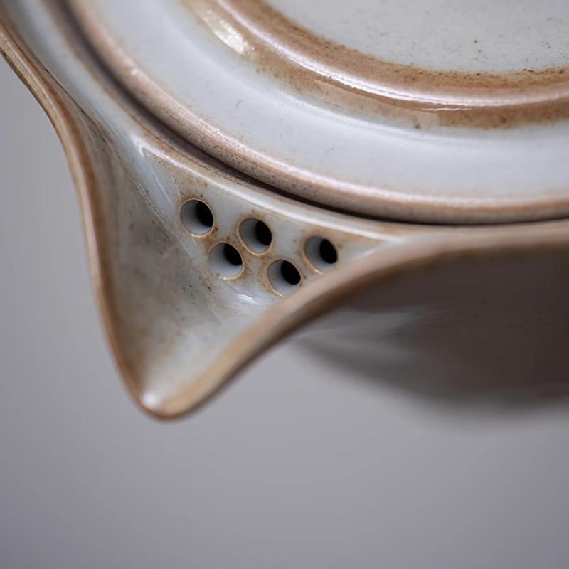 Сервіз для чаю дорожній Lesko 20240129 Гайвань керамічний з чохлом/підставкою та рушником 170 мл Gray/Blue (24366892) - фото 6