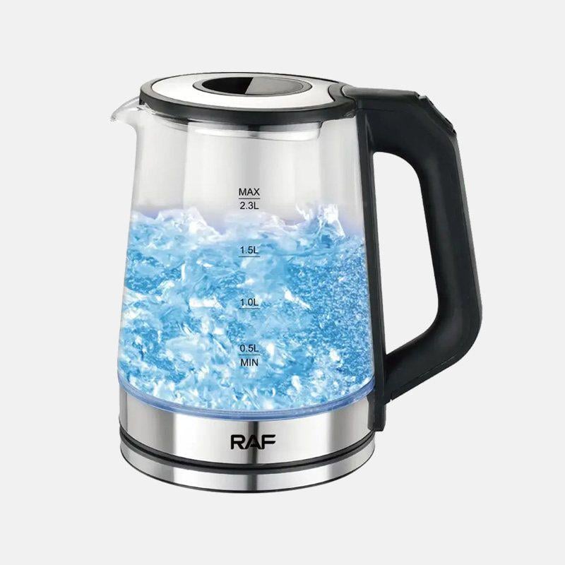 Електрочайник RAF R.7846 скляний дисковий зі скляним LED підсвічуванням