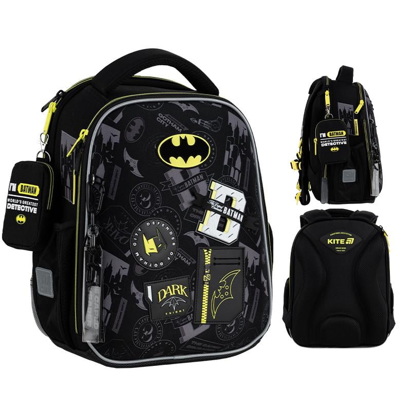 Набір шкільний рюкзак з пеналом та сумкою для взуття KITE SET_DC25-555S Batman (000995177) - фото 12 Набір шкільний рюкзак з пеналом та сумкою для взуття KITE SET_DC25-555S Batman (000995177) - фото 12