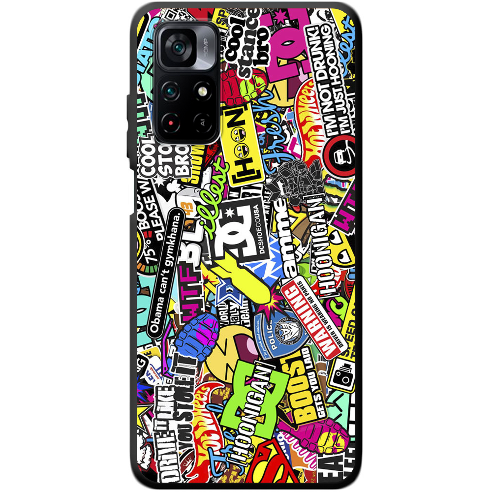 Чохол BoxFace Poco M4 Pro 5G Multicolored Inscriptions Чорний силікон (43742-up880-44259)