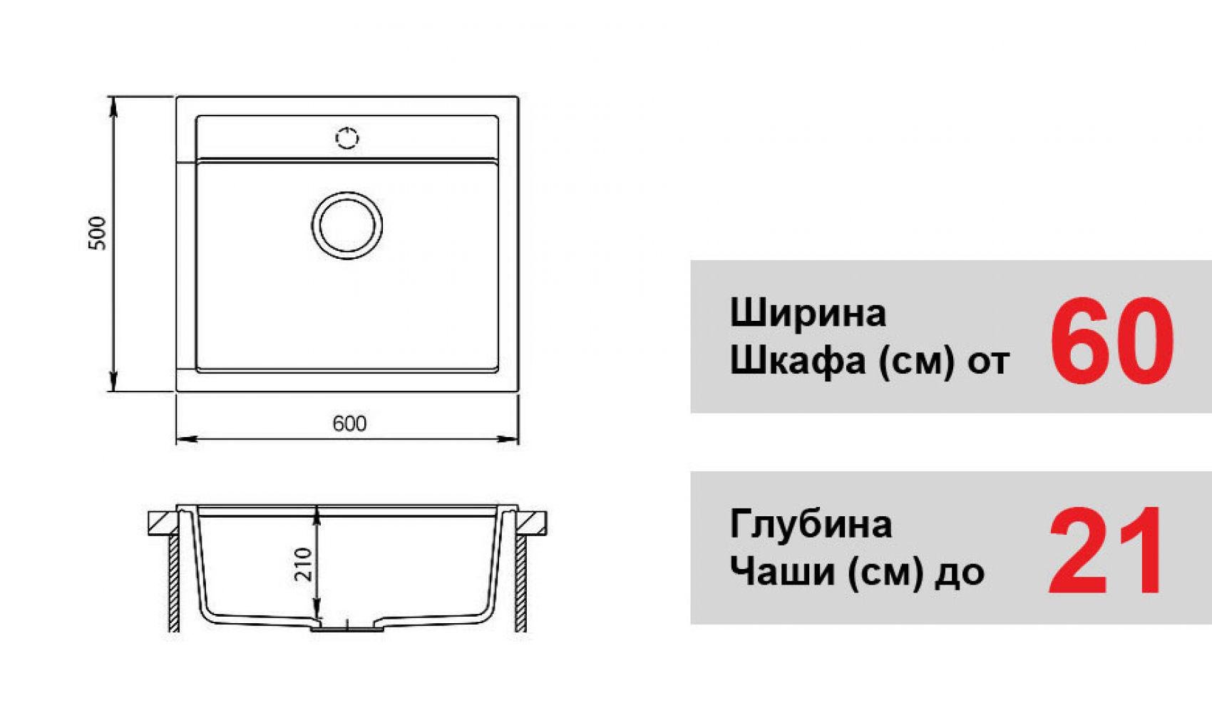 Кухонна мийка Lexona Mira гранітна Сірий - фото 6