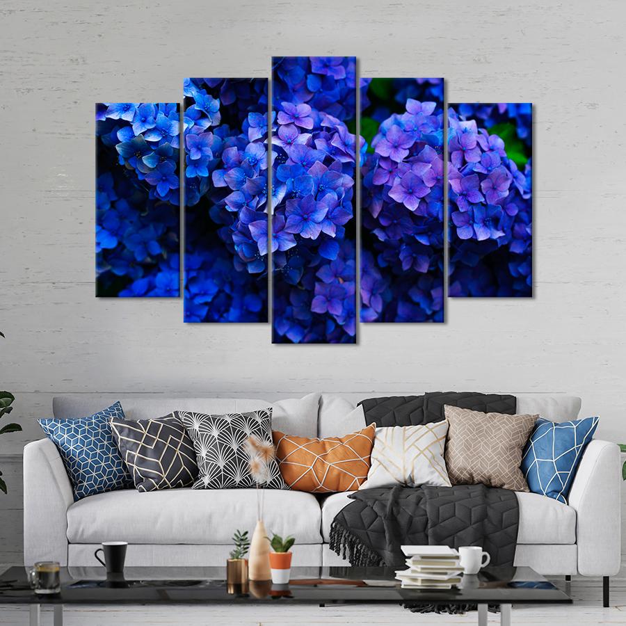 Картина цветы и растения Сказочная синяя гортензия 137x85 см (A999-5)