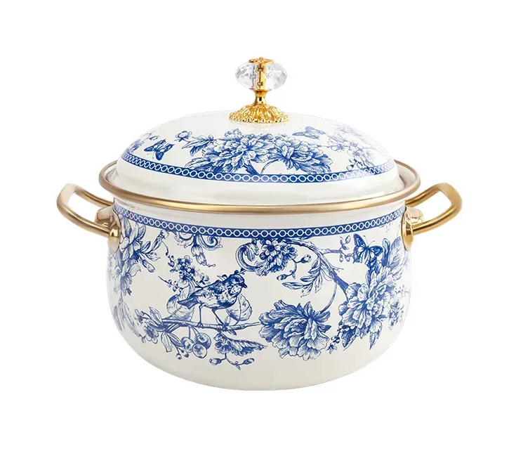 Каструля емальована BUTTERFLY Elmani з кришкою 2,1 л 16 см (763-027) - фото 1