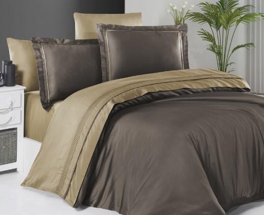 Постельное белье First Choice Serenity евро делюкс сатин Brown& Coramel Постельное белье First Choice Serenity евро делюкс сатин Brown& Coramel