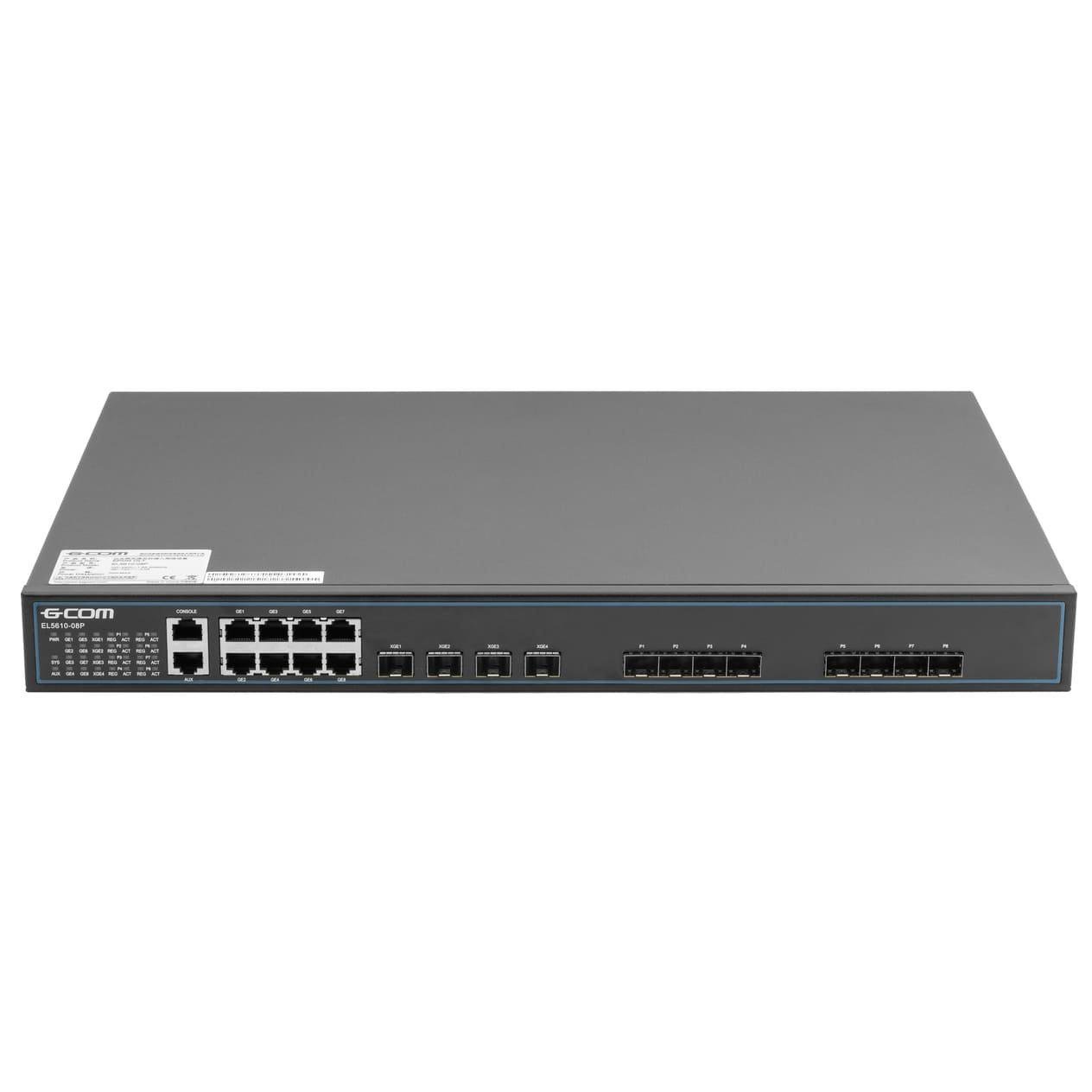 Термінал оптичної лінії GCOM OLT EPON EL5610-08P-SAC 8 downlink 1000M PON порти 8 uplink GE портів Чорний (22132560)