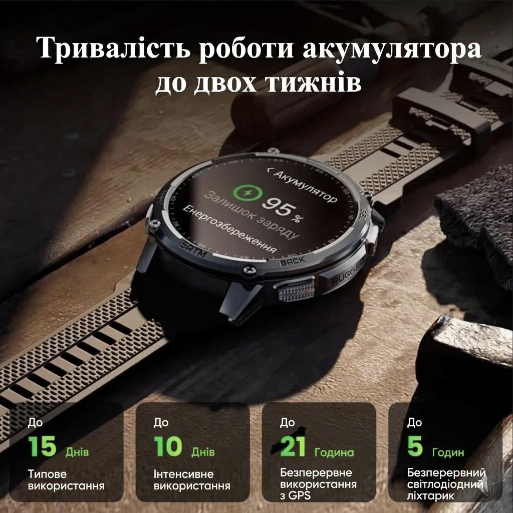 Смарт-годинник тактичний Kospet Tank T4С Black — фото 11