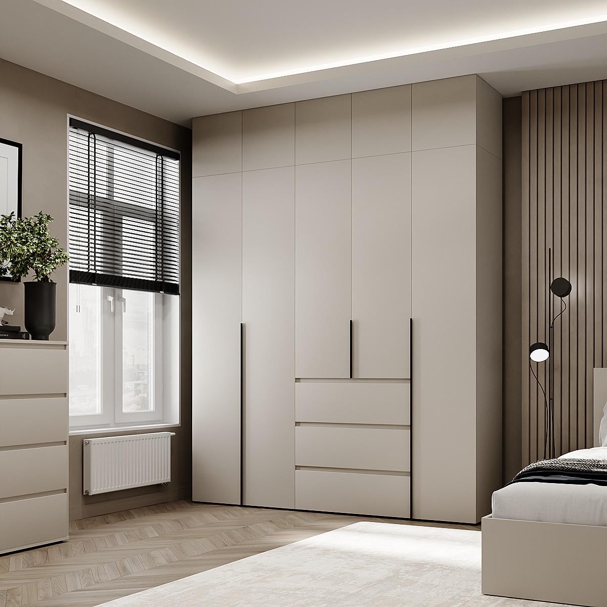 Шкаф распашной комбинированый №4 Light с антресолью 2000x500x2600 Кашемир (GAA2LTK0414000000) Шкаф распашной комбинированый №4 Light с антресолью 2000x500x2600 Кашемир (GAA2LTK0414000000)
