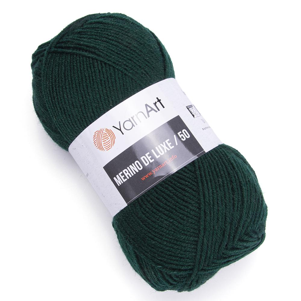 Пряжа YarnArt Merino De Luxe 590 Зеленый (6073)