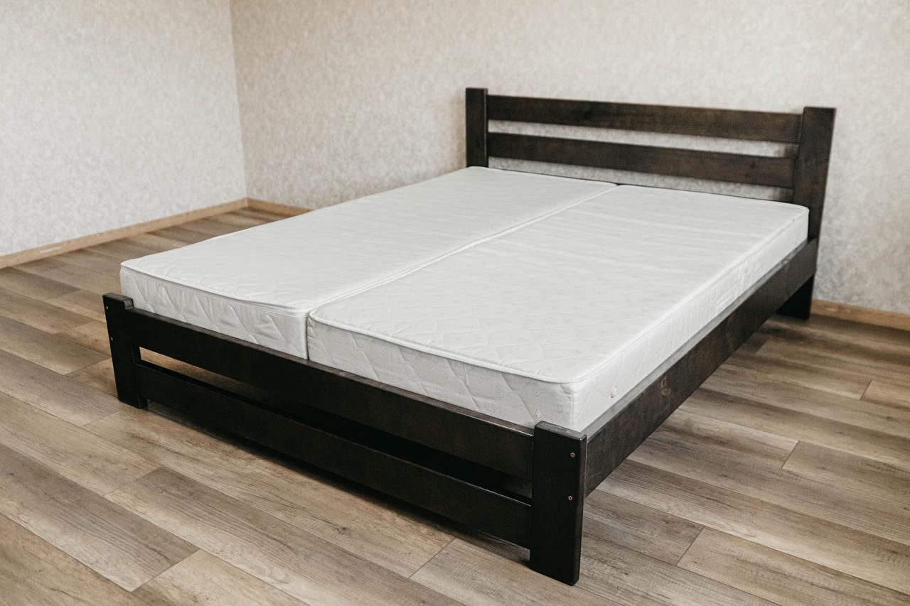 Ліжко двоспальне з масиву сосни 180x200 см Венге (1868834672)