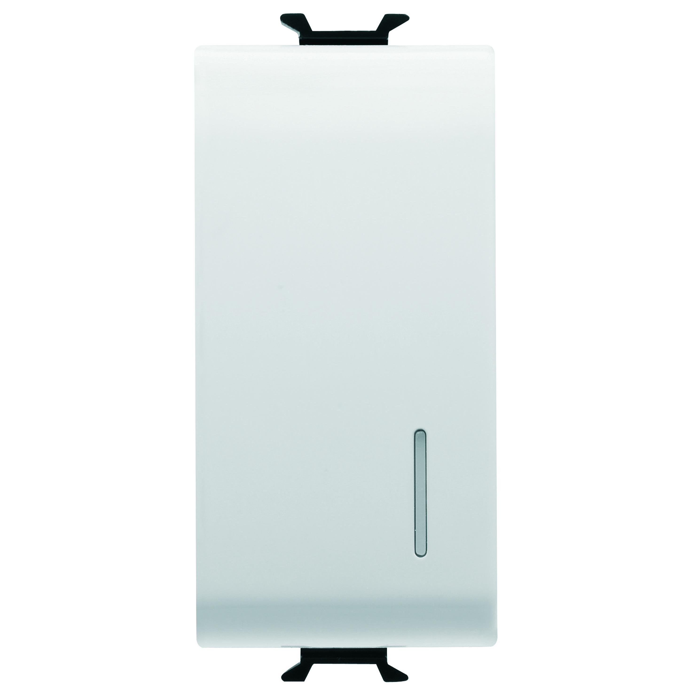 Вимикач одноклавішний Gewiss Chorusmart 1 модуль з підсвічуванням технополімер Білий сатиновий (GW15002)