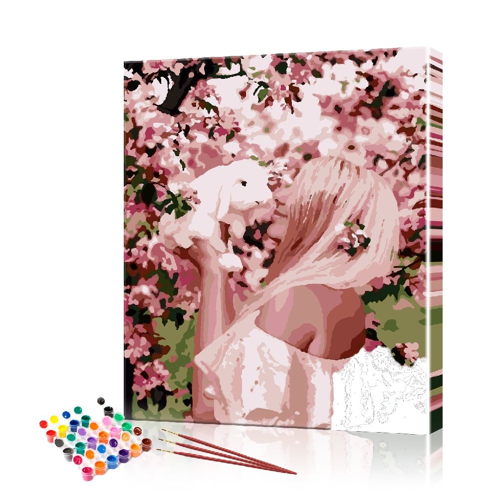 Картина по номерам ArtSale Девушка с кроликом PBN0847 40х50 см