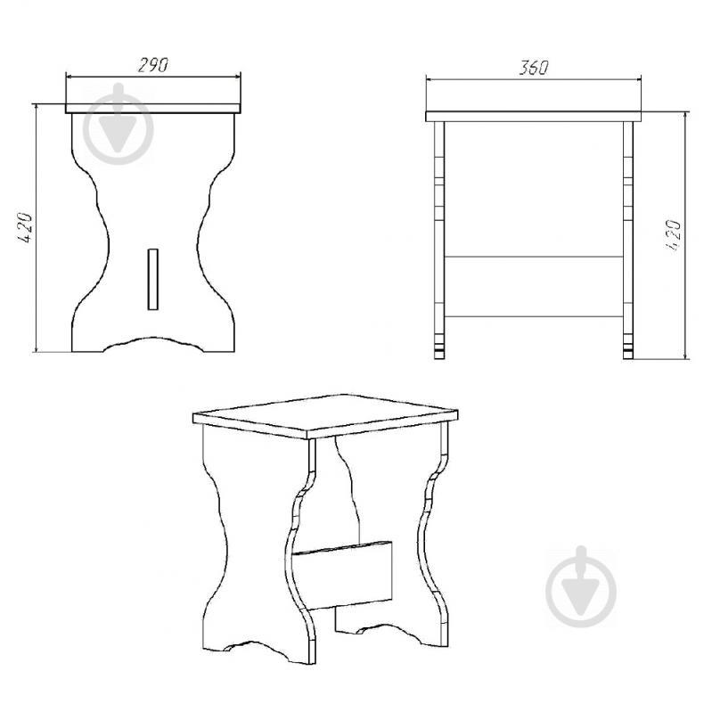 Табурет KOMPANIT Т-2 Орех Экко - фото 2 Табурет KOMPANIT Т-2 Орех Экко - фото 2