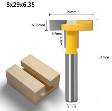 Фреза по дереву пазова Т-подібна Ø29 мм хвостовик 8 мм (F563-1) - фото 6