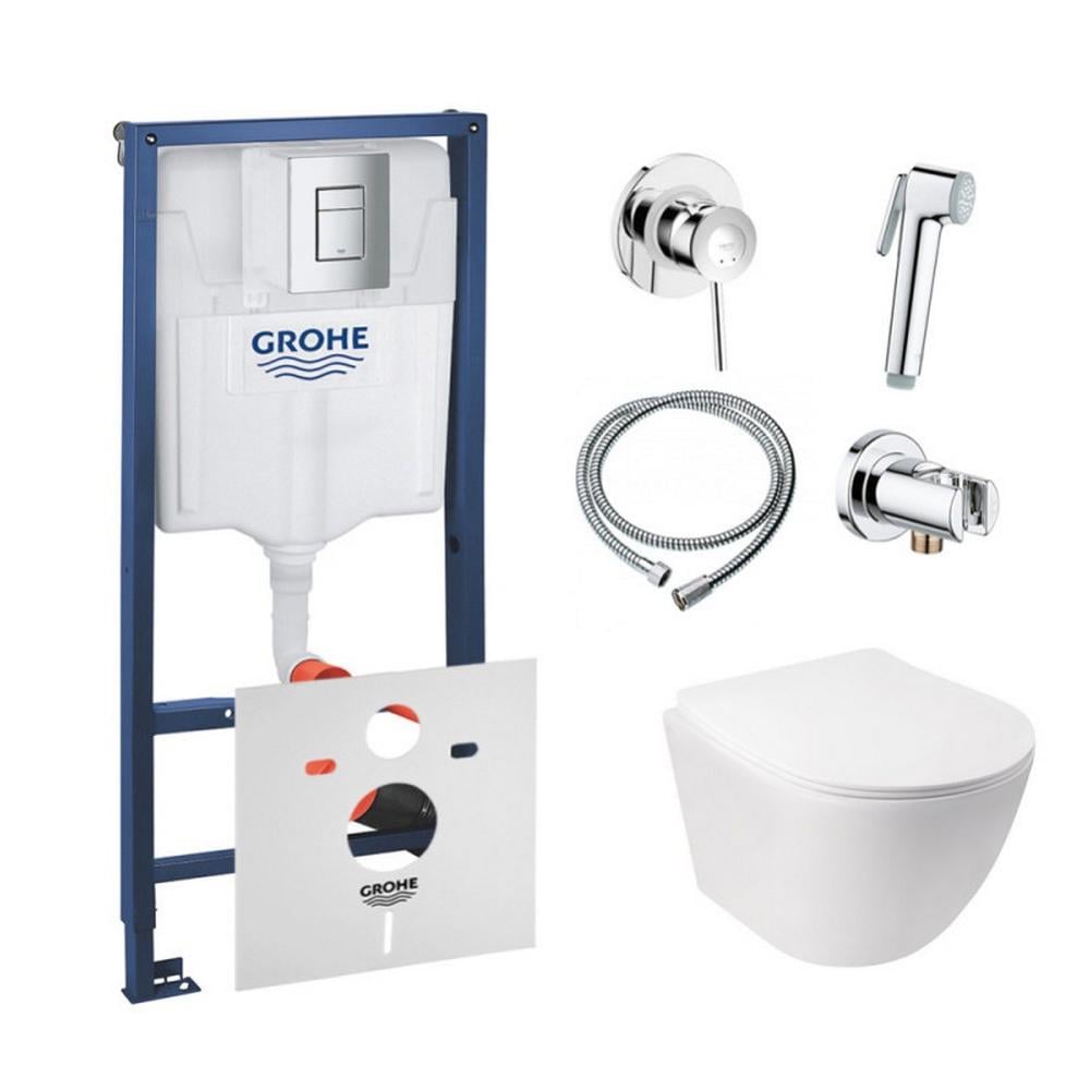 Комплект инсталляции Grohe Rapid SL 38772001QT07335176W111048 с унитазом и кнопкой Хром (75766)