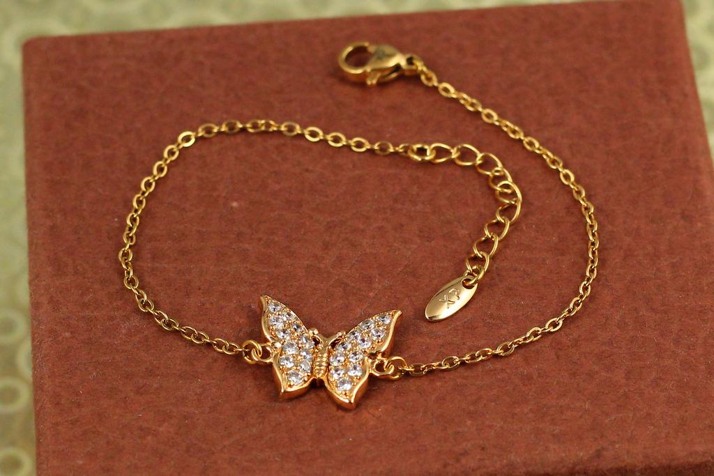Браслет Xuping Jewelry большая бабочка 17 см Золотистый (27445608)