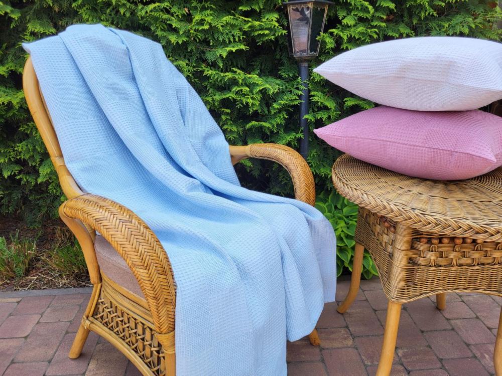 Покрывало Пике Вафелька 160x220 см Голубой (11169) - фото 3 Покрывало Пике Вафелька 160x220 см Голубой (11169) - фото 3