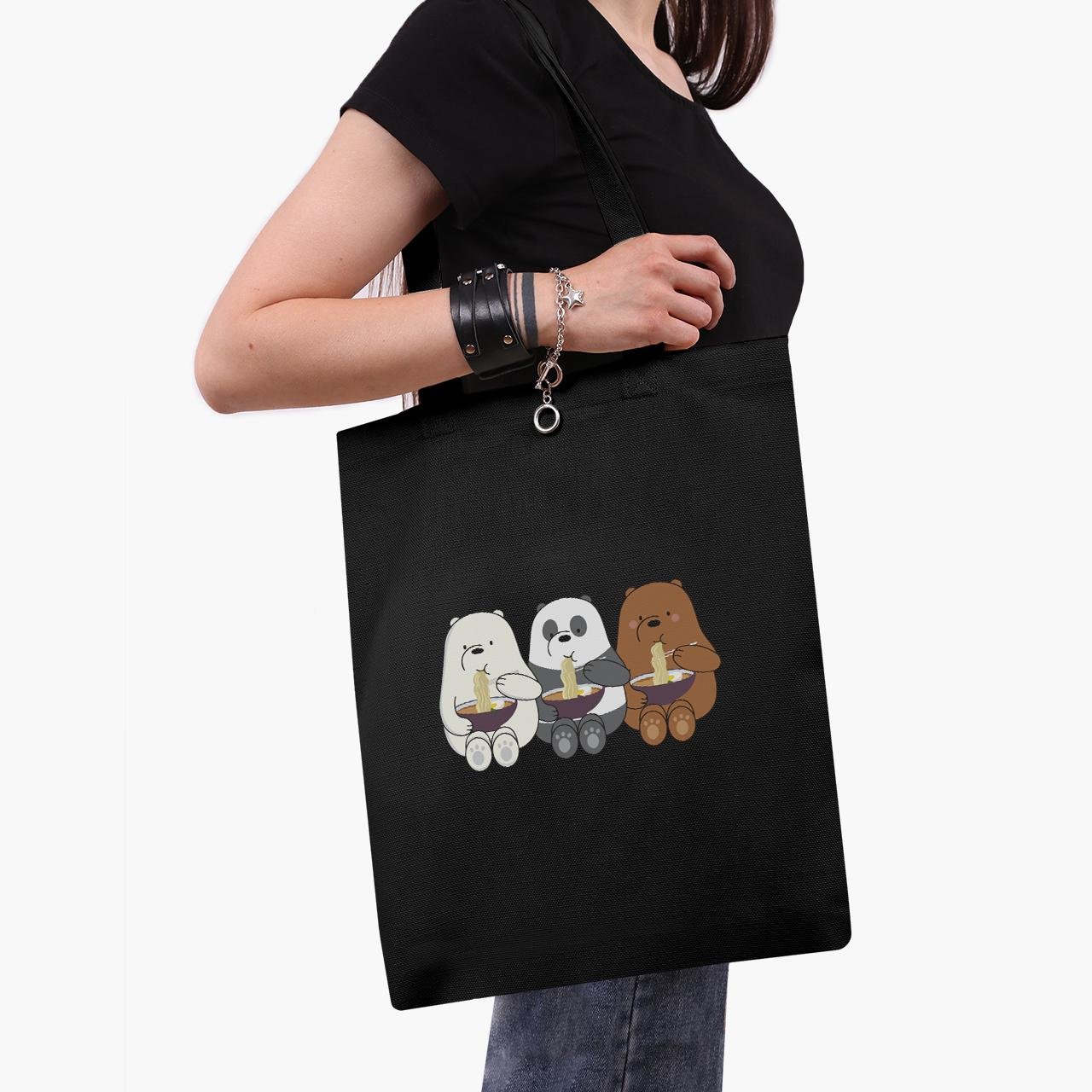 Еко сумка шоппер We Bare Bears 41x35 см Чорний (9227-2897-BK)
