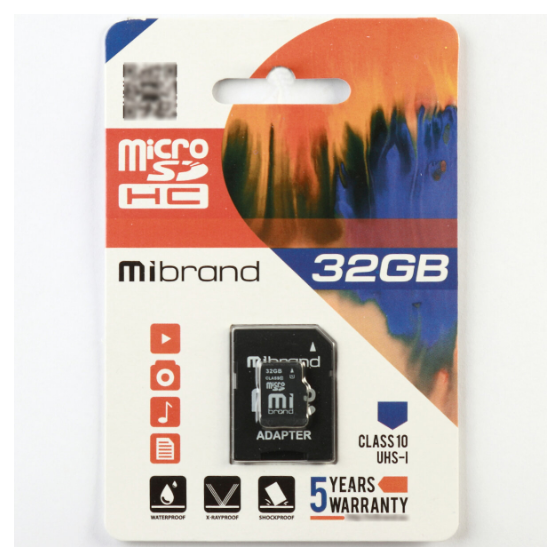 Карта памяти Mibrand microSDHC 32 GB Class 10 UHS-1 с адаптером (MICDHU1/32 GB-A)