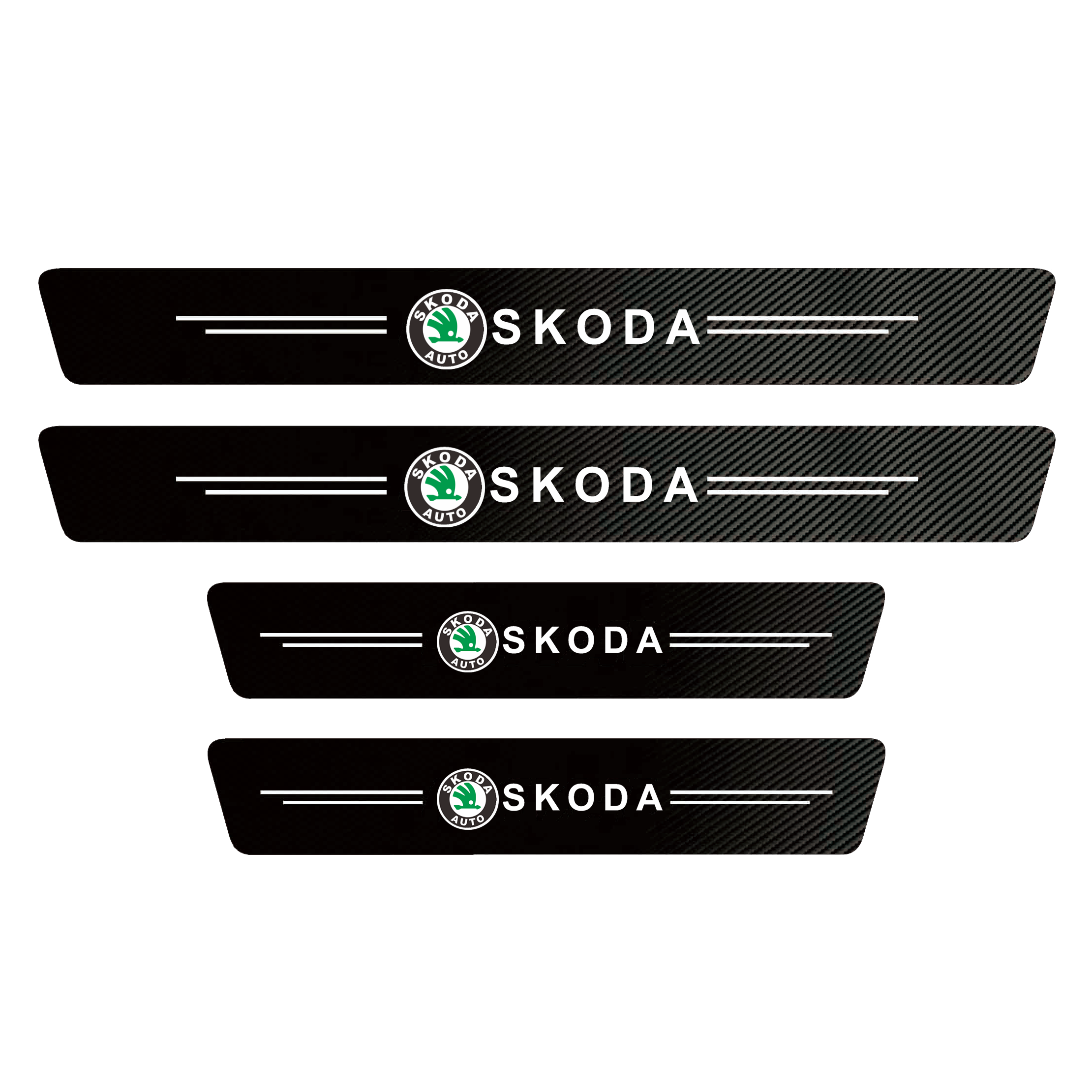 Наклейки на пороги Skoda Carbon универсальные (8982172)