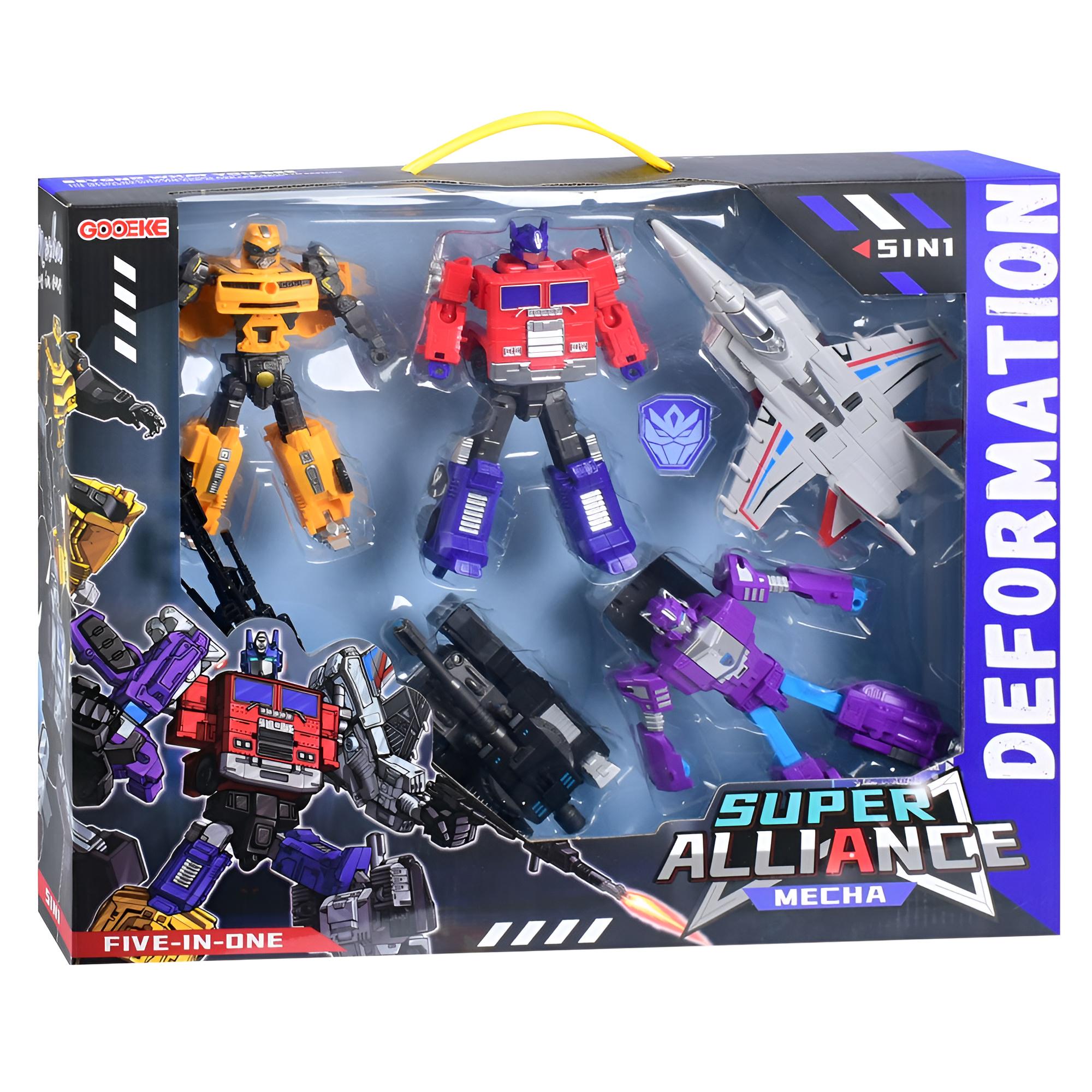 Игровой набор фигурок работы-трансформера Super Alliance Mecha 5в1 (K-1886) Игровой набор фигурок работы-трансформера Super Alliance Mecha 5в1 (K-1886)