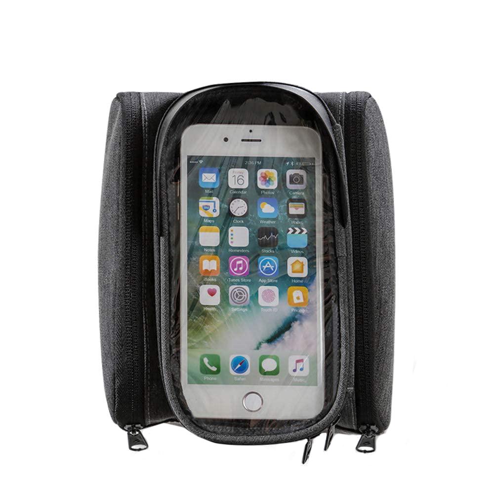 Велосумка на раму под смартфон Sahoo 122007 Top Tube Bag 1,5 л Grey (6920636791131) - фото 5