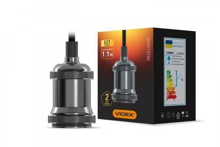 Підвісний світильник декоративний Videx Е27 1,1 м Чорний/Алюміній (27548960)