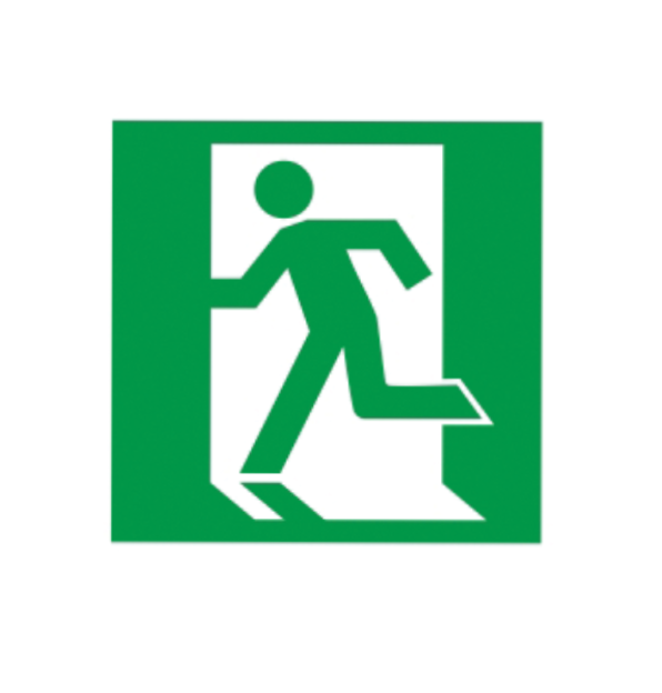 Этикетка самоклеящаяся УЭК Выход здесь левосторонний 150х150 мм (YPC30-150VZ-LSTR)