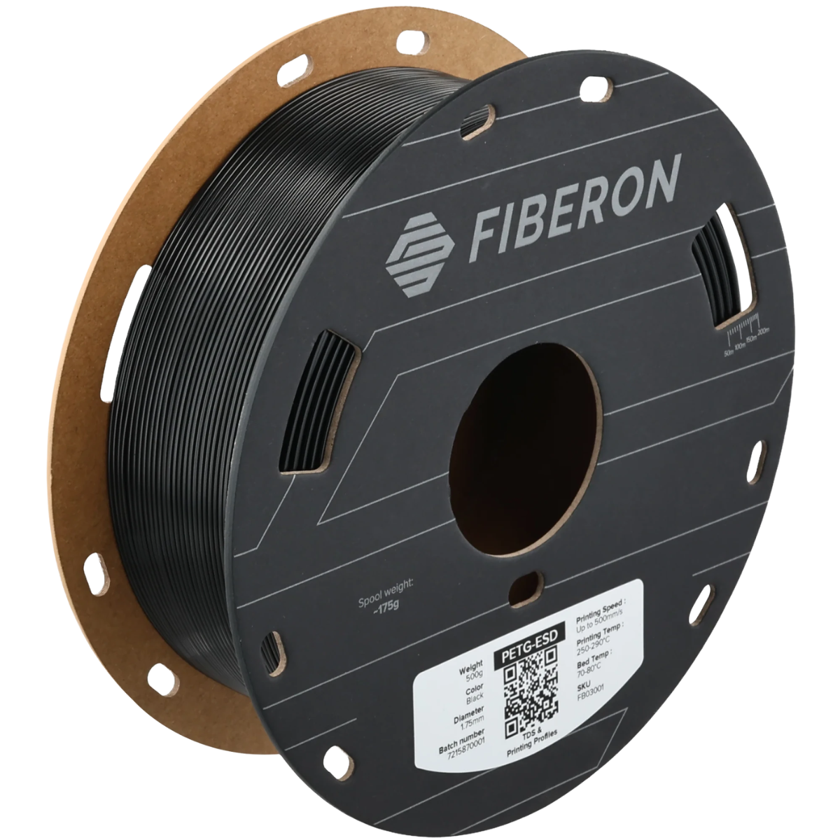 Пластик Polymaker Fiberon PETG-ESD Black 1,75 мм 0,5 кг черный (35674155)