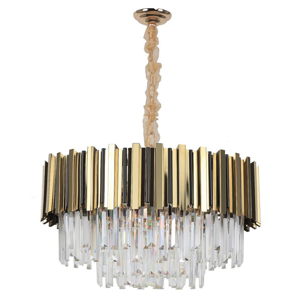 Люстра подвесная хрустальная Light House SRS-19032/10 600 мм Золотой/Черный