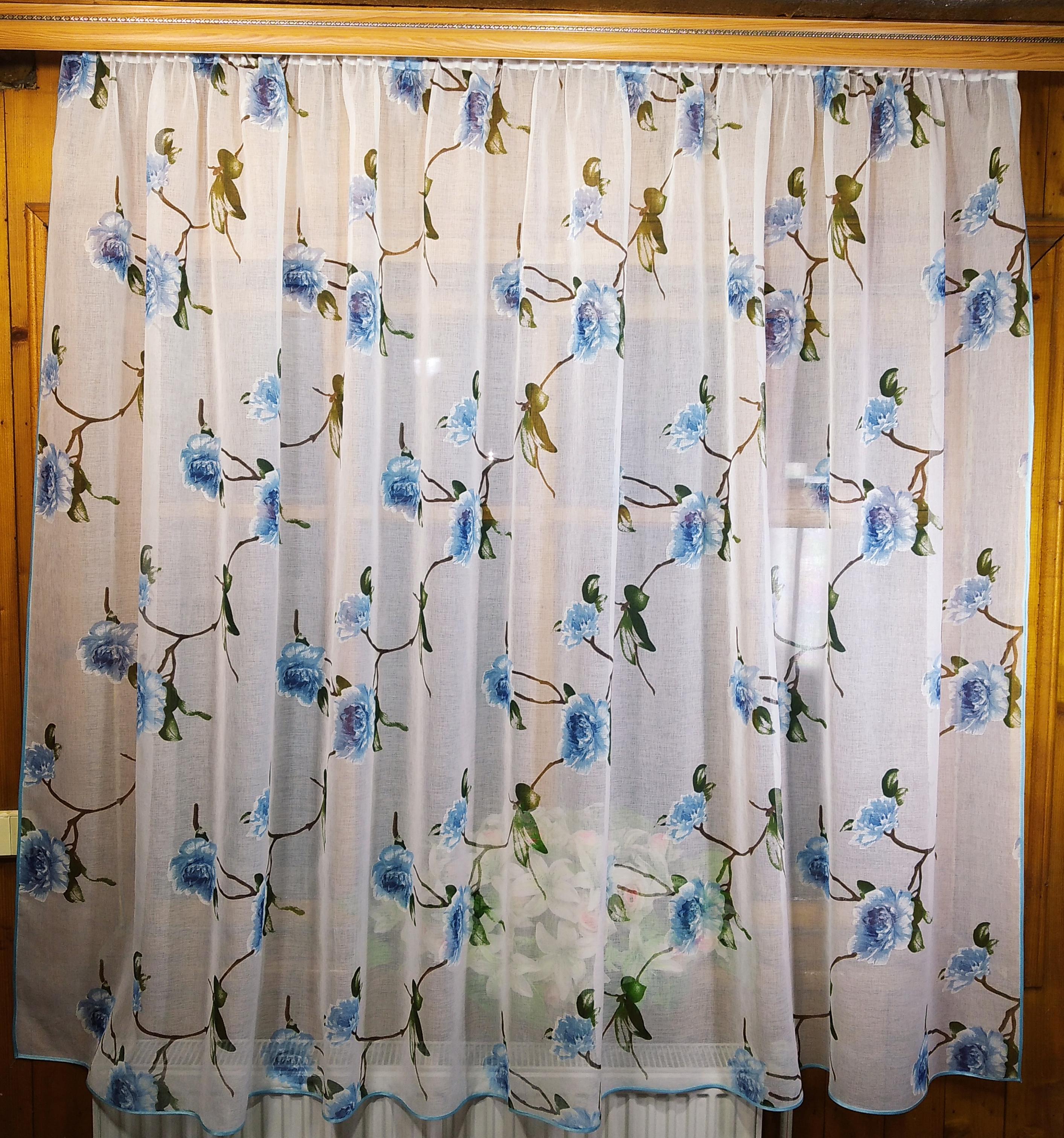 Тюль короткая Классик Роза Голубой (1574016642) Тюль короткая Классик Роза Голубой (1574016642)