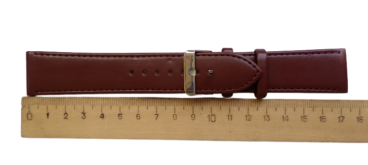 Ремешок для часов кожаный гладкий 24 мм L-175 мм Коричневый (3737) - фото 3 Ремешок для часов кожаный гладкий 24 мм L-175 мм Коричневый (3737) - фото 3