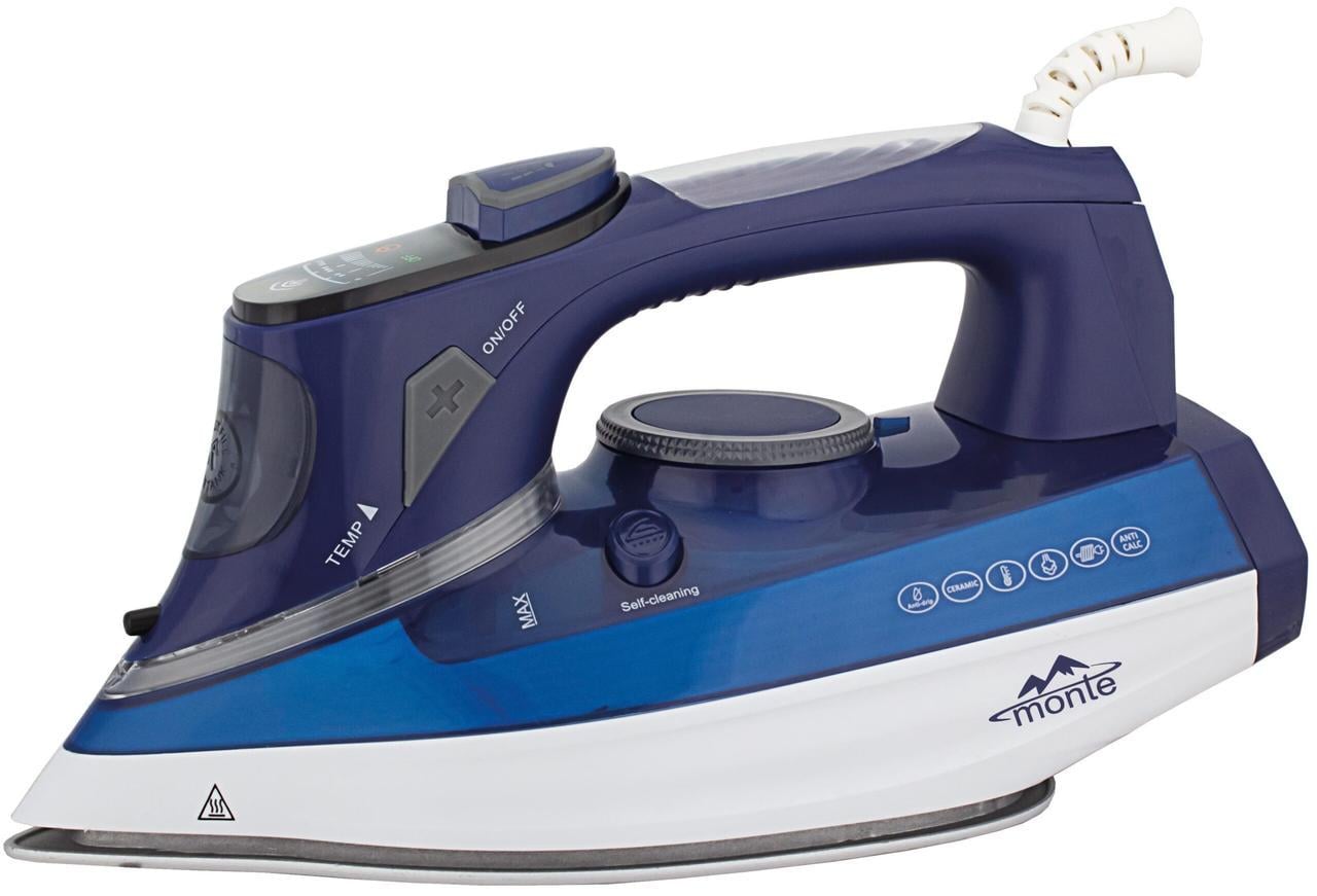 Праска Monte MT-1521 3000 Вт з керамічною підошвою електронне регулювання пари автоматичне вимкнення Праска Monte MT-1521 3000 Вт з керамічною підошвою електронне регулювання пари автоматичне вимкнення