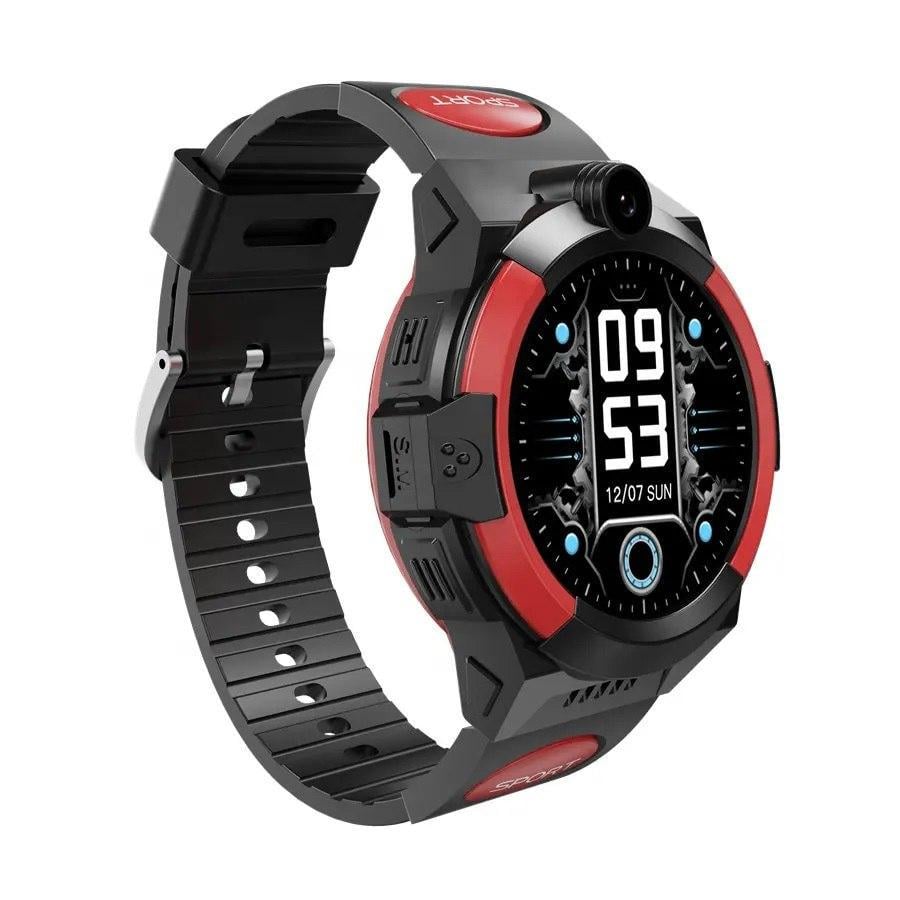 Смарт-годинник дитячий LEMFO LT32 GPS 4G з камерою WI-FI GPS SIM-карта силіконовий ремінець Black/Red (17453)
