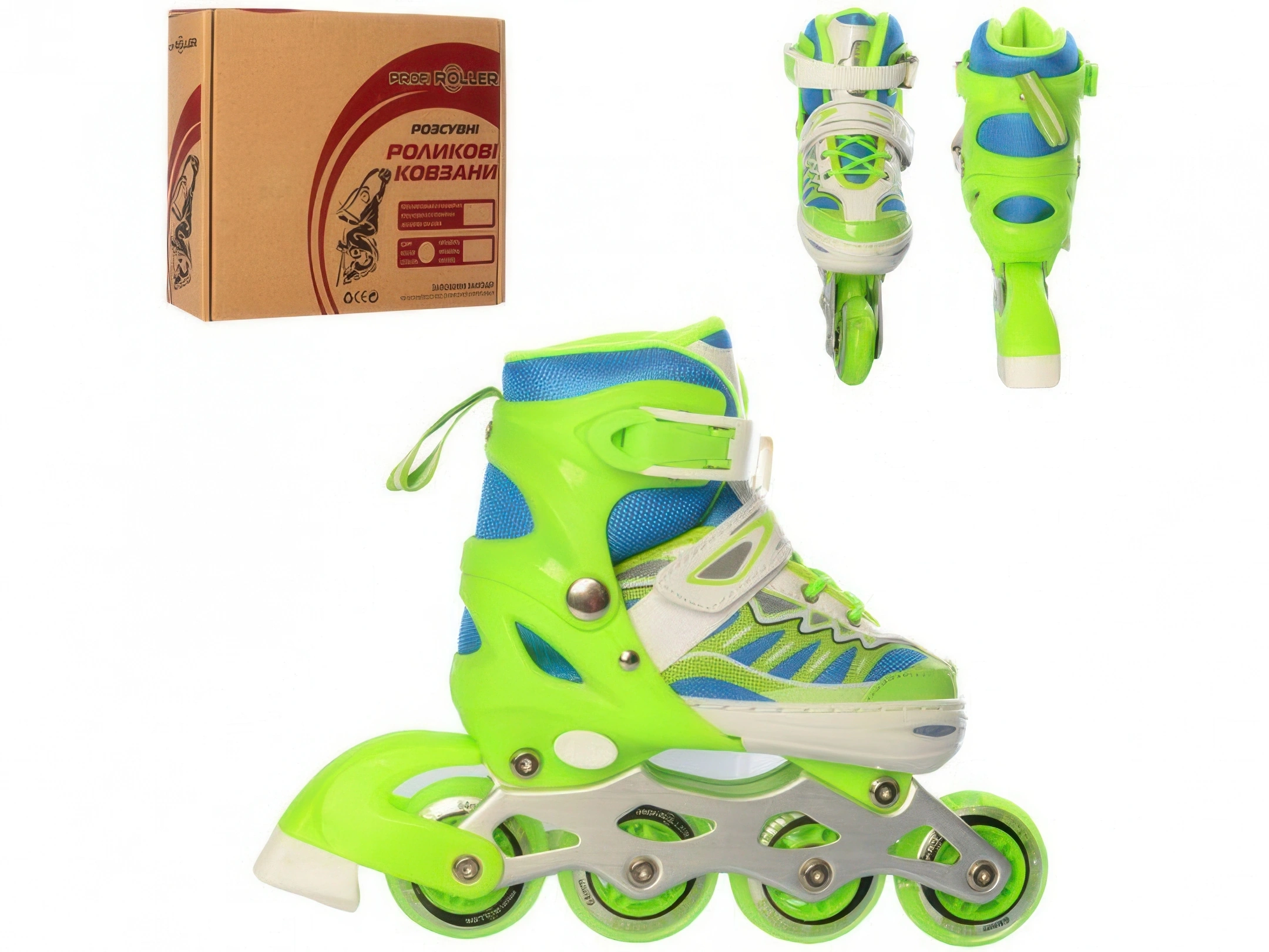 Ролики раздвижные детские Profi 31-34 см Салатовый (AP-122-R-6) - фото 4 Ролики раздвижные детские Profi 31-34 см Салатовый (AP-122-R-6) - фото 4