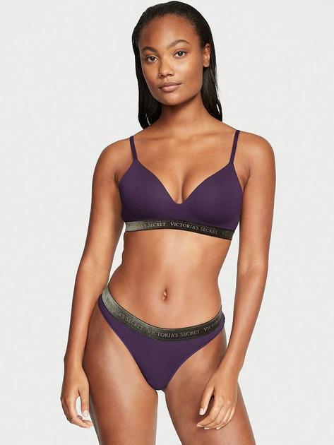 Трусики Victoria’s Secret Logo Cotton Thong Panty XS Сиреневый (26560962) Трусики Victoria’s Secret Logo Cotton Thong Panty XS Сиреневый (26560962)