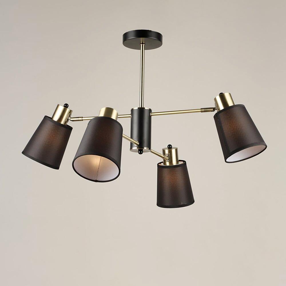 Люстра потолочная с абажурами Light House SRS-20647/4 AB/BK Черный/Бронза